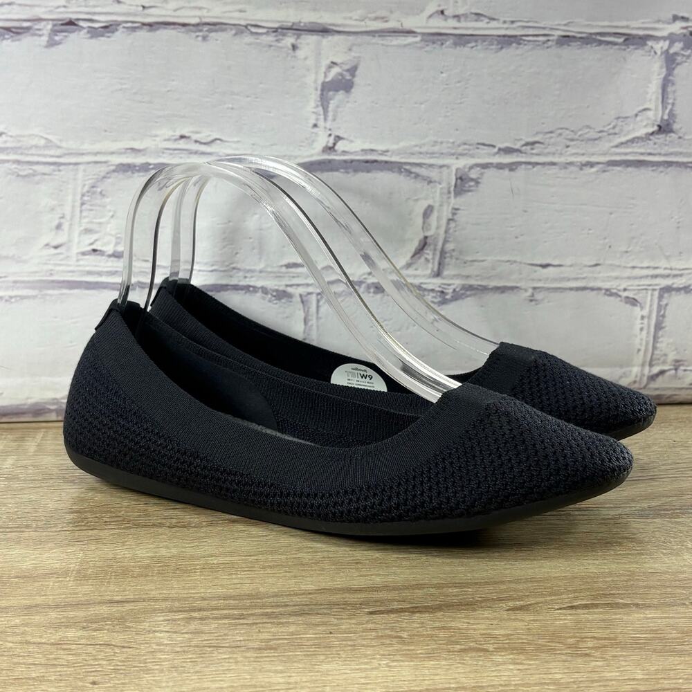 Allbirds Tree Breezers Knit Ballet Flats Women's Size 9 Slip On Shoes Dark Grey